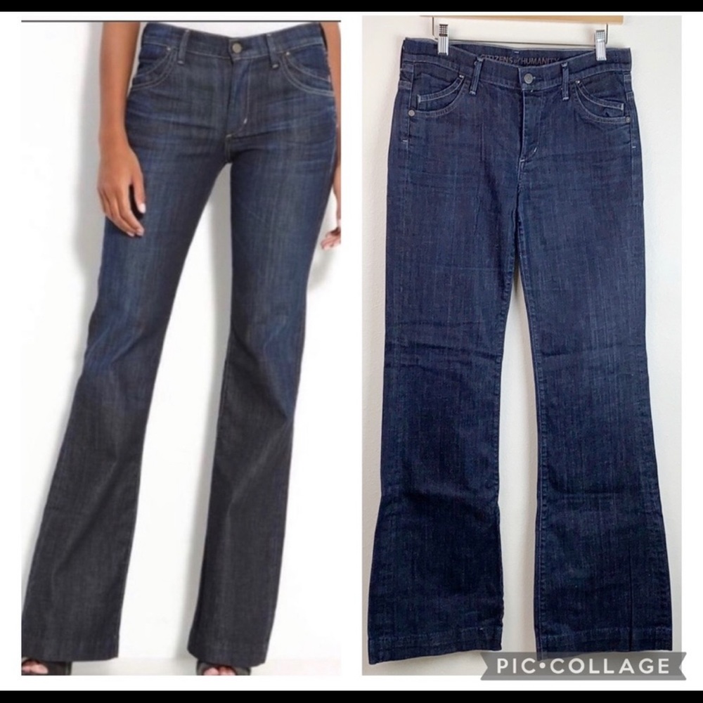 CoH Hutton medium rise wide leg dark jeans EUC